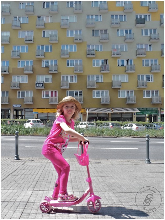 The owner of the pink scooter