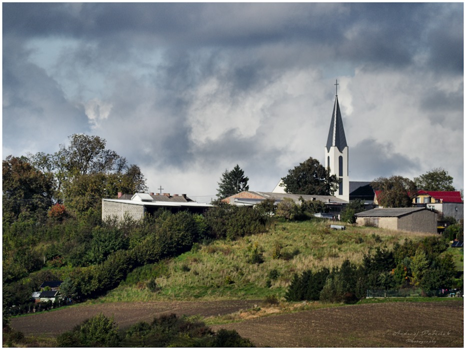 The landscape with the church tower